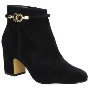 Bella Vita Women Diaz Block Heel Ankle Booties Size US 7N Black Kid Suede